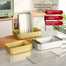 1 pieza, Bandeja de hornear de pan de aluminio resistente a altas temperaturas de 7 pulgadas/8 pulgadas/9 pulgadas, molde de horneado DIY, molde de horneado, caja de hornear rectangular, molde rectangular antiadherente para hornear queso y pasteles, resistente a altas temperaturas, fácil de limpiar, adecuado para reuniones familiares