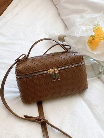 编织盒包、单肩包、午餐托特包、时尚化妆包、女士别致小方包