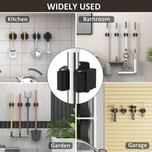 4 paquetes de soporte de escoba para montaje en pared, soporte de escoba de acero inoxidable con tornillos, soporte de montaje en pared para trapeador, estante de herramientas de jardín de montaje en pared para cocina, hogar, baño, almacenamiento de garaje