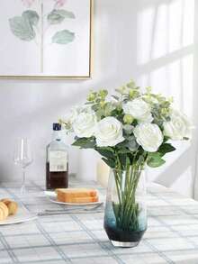 Buchet de 16 trandafiri artificiali din mătase, trandafiri artificiali realiști, potriviti pentru Ziua Îndrăgostiților, Ziua Mamei, nunți acasă, decorațiuni pentru petreceri, cadouri, coșuri florale, decorațiuni auto, accesorii vestimentare, aranjamente florale romantice, decorațiuni pentru casă și cameră, trandafiri artificiali.