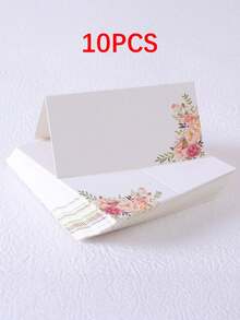 10/50 件花卉婚礼宴会活动座位卡、桌面装饰感谢卡、拱门设计贺卡最佳礼物、婚礼装饰、生日派对礼物、房间装饰、家居装饰、花卉印花装饰座位卡、派对装饰、派对用品、万圣节感恩节圣诞节装饰花卉卡