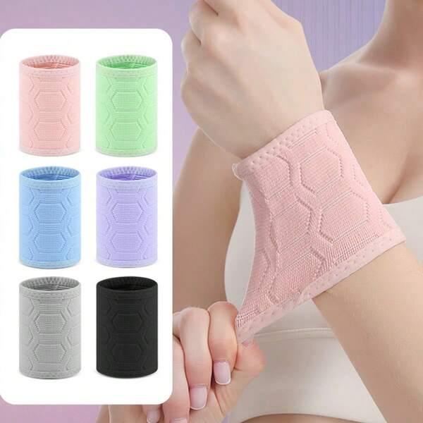 1pc Solid Color Basketball Sports Wristband, Unisex Sweat Absorbent Wrist Wrap For Volleyball, Badminton, Breathable Wrist Support