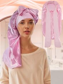 1 pieza Gorro de satén largo, Gorro de seda para cabello, Gorro para dormir, Gorro para trenzas largas, Gorro de cuidado del cabello reutilizable y ajustable, Gorro para dormir para mujeres