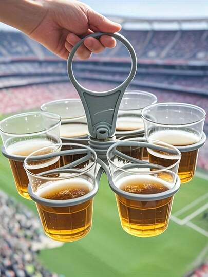 1/2 pièces Porte-gobelet pliable portable de 6 gobelets avec poignée - durable pour la livraison de boissons, organisateur de boissons réutilisable portable pour café, sodas, bière - conception compacte de poche idéale pour la plage, l'extérieur, les festivals, les événements sportifs - pratique et