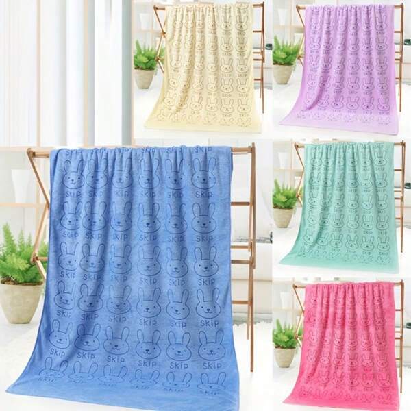 1 pieza Toallas de baño de secado rápido, súper absorbentes, toalla de bañera suave y paño de belleza, disponibles en múltiples colores, adecuadas para usar en la playa o en casa, estilo lúdico