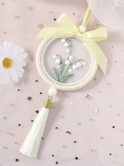 طقم تنورة التطريز بالزهور، 5 قطع خياطة يدوية، هدية عيد