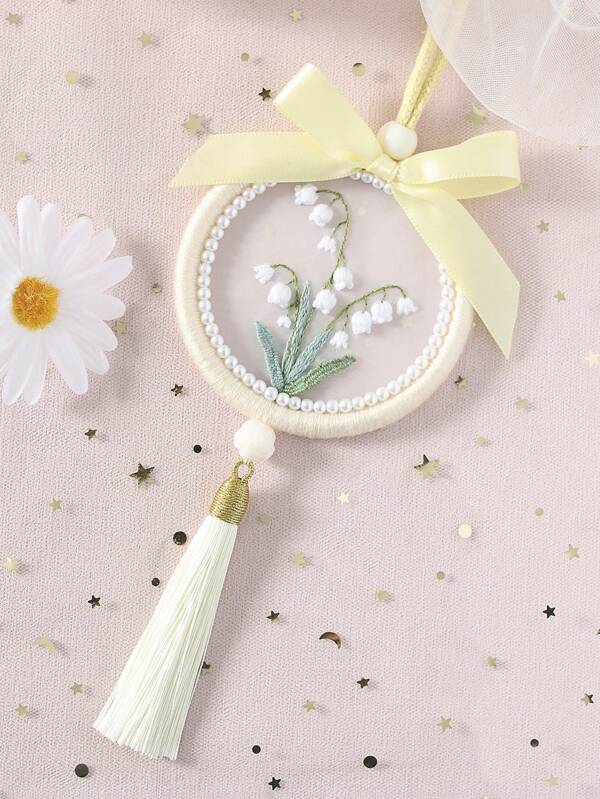 1 Set Floral Embroidery Craft Kit, 5pcs Handmade Cross Stitch, Holiday Gift