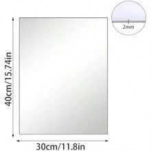 40 X 30 厘米亚克力镜面墙贴 自粘装饰镜 高清装饰墙镜 无框镜子 大尺寸适用于浴室、卧室、客厅等空间