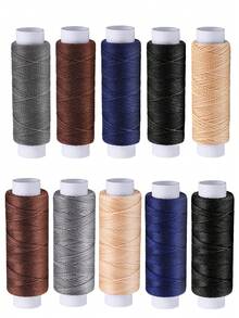 1 Roll Round Waxed Thread 0.55/0.8 Mm 54 Yards, Leather Thread Wax String For Sewing, Stitching, Bookbinding, Bracelet, Braiding,50m
