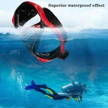 1 件专业水肺潜水面罩防水防雾成人游泳镜，大框浮潜面罩带鼻部保护，海滩必需品，海滩配件，泳池浮板 - 彩色 - 查看 5