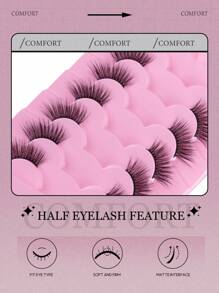 14pcs/7 Pairs Elongated Eye Lashes, Suitable For Everyday Wear
