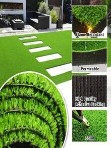 1pc Decorative Carpet Artificial Grass Carpet Indoor Outdoor, 0.4 Inch Carpet Synthetic Grass Mat Fake Grass, For Garden Lawn Landscape Balcony - Multicolor - View 5