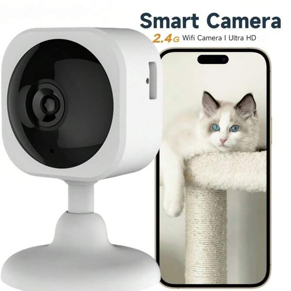 Smart Home WLAN Kamera, 1080p WLAN, Baby Monitor Mini Kamera mit Nachtsicht, Zwei-Wege-Kommunikation, Schlafmodus, Ton-Alarm, Magnetfuß, Bewegungserkennung, unterstützt MicroSD Karte