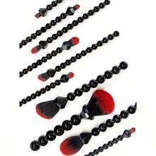 Unique Diamond And Pearl Design Makeup Brush Set, 10pcs Cute And Full Complete Powder, Conaler, Blush, Eye Shadow Cosmetic Brushes Kit(BLACK) - 粉色 - 查看 5