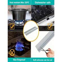 1PC Sealing Strip Silicone High Temperature Resistant Kitchen Gap Strip, Anti-Oil Gas Stove Gap Soft Sealing Strip Silicone Gap Plug Kitchen Stove Countertop Gap Cover - Flexible Stove Space Filler - Nhiều màu - Xem 3