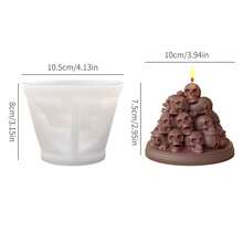 1 pieza Molde de vela con diseño de montón de calaveras para hacer velas, decoración de fiesta de Halloween, ornamentos de yeso o resina y regalos creativos