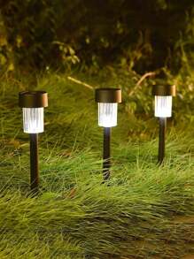 8pcs/10pcs/12pcs Solar-Powered Garden Lights, Outdoor Ground Plug-In Night Lighting Lawn Lights, With Waterproof Effect /35mAh, Suitable For Garden And Terrace Decoration, Outdoor Camping Light Decoration, Home Courtyard Street Lamp Decoration (White Light/Warm Light)