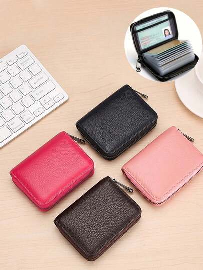 PU 皮革卡夹，带 20 个卡槽的拉链钱包，非常适合旅行和日常使用，是男士的理想礼物，适合送礼，作为情人的礼物，生日礼物，超薄 RFID 屏蔽 PU 皮革钱包