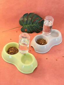 1 pezzo Ciotola doppia per animali domestici, ciotola per bere acqua automatica, abbeveratoio antispruzzo per cibo e acqua per cani e gatti