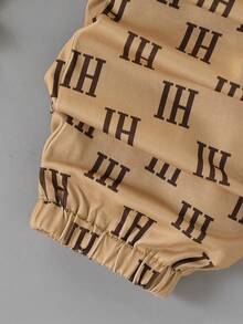 2 件套小男孩卡通太阳镜兔子印花圆领运动衫和裤子套装，适合休闲、运动、日常穿着、户外、派对、春秋季 - 黑色 - 查看 7