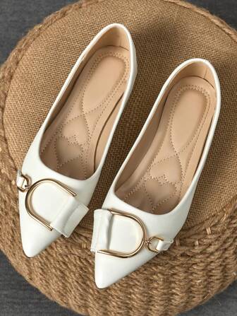 WHDXY 1 双女士尖头平底鞋，柔软皮革办公鞋，百搭乐福鞋，浅口软底仙女风格平跟一脚蹬通勤休闲鞋