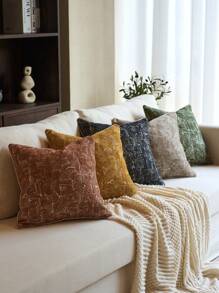 1pc High Precision Chenille Jacquard Throw Pillow Cover (No Insert), Modern Fashion High Precision Chenille Jacquard Cushion Cover, Suitable For Home, Sofa, Bed Decor, All Season