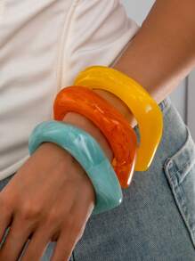 Bracelet asymétrique en acrylique semi-transparent, conçu pour les femmes, ensemble de bijoux géométriques multifonctionnels et colorés, design de niche élégant vintage 2025, bijoux simples et élégants de haute qualité pour femmes, le cadeau parfait pour les dames