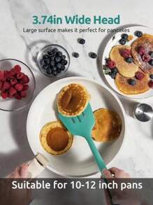 1PC Silicone Slotted Design Non-Stick Mixing Pancake Turner Spatula Cooking Tool,Small Silicone Slotted Spatula,Heat Resistant Non-Stick Cooking Steak Pancake Spatula Kitchen Utensil,For Cooking, Baking,Grilling & Non-Stick Cookware,For Eggs, Pancakes & More