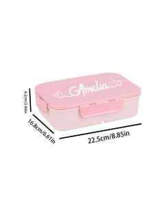 1 pieza Lonchera con tapa abatible personalizada con 1 cuchara de acero inoxidable, lonchera con compartimentos de plástico, lonchera para estudiantes, capacidad de 1200ml, apta para microondas y refrigeración, diseño de hebilla de tres lados, con anillo de sellado de silicona incorporado, a prueba de fugas, adecuada para trabajadores de oficina, estudiantes, maestros, campamentos, salidas. El mejor regalo para amantes, amigos, familiares, maestros, un imprescindible para la temporada de regreso a clases