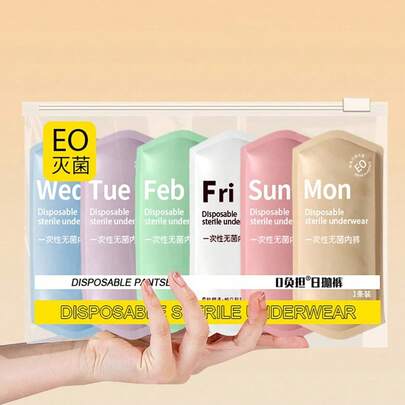1 paquet / 5 pièces. Sous-vêtements pour femmes à usage unique, emballage stérile, convenant aux voyages et à l'utilisation post-partum, grande taille, en fibre de polyester, doux, respirant, couleurs vives, en tant qu'accessoire de sous-vêtements à usage unique, sous-vêtements hygiéniques étanches, hygiène intime, protection intime, ne révèle pas les sous-vêtements, convient aux voyages et à l'utilisation pendant les règles.