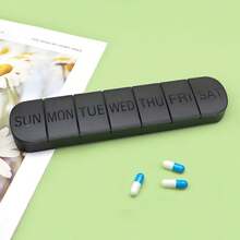 Caja de pastillas semanal de 7 días 1 vez al día, estuche de viaje de 7 días con 7 compartimentos, soporte para vitaminas, contenedor diario de pastillas de 7 días, dispensador de medicamentos para el estuche de aceite de pescado - Multicolor - Ver 8