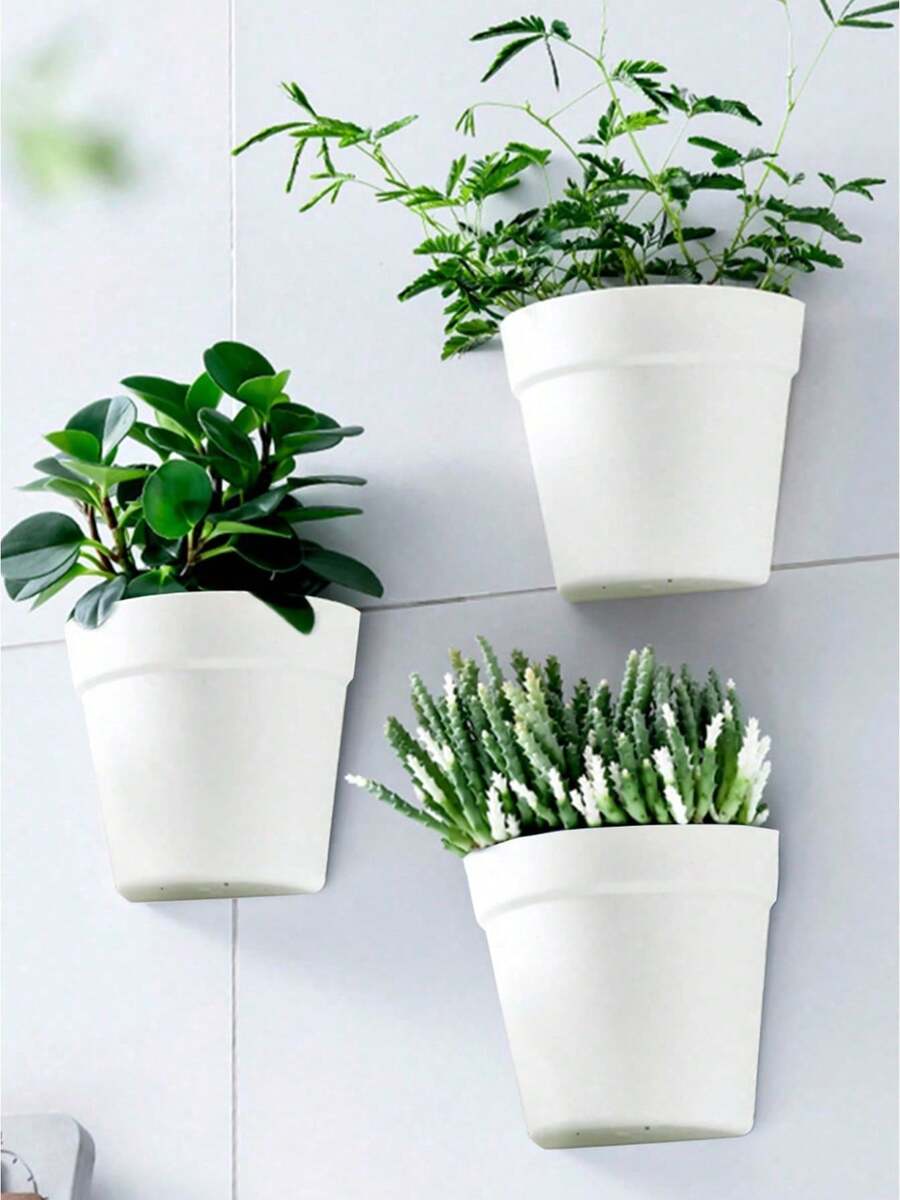 1-Pack Self-Watering Wall Planters - Modern Semi-Circle Vertical Garden System With Leakproof Design, Space-Saving Hydroponic Planters For Balcony/Living Room/Office(Perfect For Urban Gardeners & Plant Enthusiasts, Earth Day/Mother's Day Gift) Home Decor Vase Room Decor Flower Vase Glass Vase - Beige - View 1
