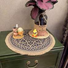 4 Stücke/6 Stücke/8 Stücke 38cm runde Leinen Tischsets, rutschfest, hitzebeständig, leicht zu reinigen, geeignet für Esszimmertisch, Boho-Stil, Zuhause, Restaurant, Küche, Büro, Weihnachtsfeier, Hochzeit, Feiertags-Dekoration, Tischschutz, Geschenk