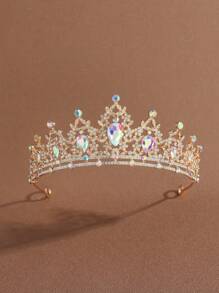1 buc Coroană Roz Tiara Pentru Femei Coroana Prințesă de Cristal, Bandă de Păr Ziua de Naștere Regina Stras Cadou de Ziua de Naștere, Coroana Quinceanera Pentru Nuntă Petrecere Bal Accesorii