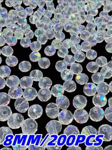 Confezione di perline distanziali sfaccettate in vetro di cristallo d'Austria con sfumatura color champagne da 4/6/8 mm, perline a rondella per la realizzazione di gioielli, braccialetti, collane, orecchini e accessori fai-da-te