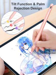 Lápiz stylus compatible con iPad (A16) de 11 pulgadas de 11.a generación 2025 con indicadores de energía LED, compatible con versiones de iPad de 2018 a 2025, diseño de punta reemplazable, incluye cable Tipo C para iPad de 10.a generación, doble toque en la parte superior del stylus para encender/apagar con iPad 9.a