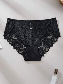 4PCS Plus Size Damskie Wysokie Talie Seksowne Koronkowe Majtki Majtki Miękkie Koronkowe Damskie Bielizna