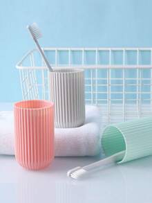 1/4 件便携式旅行漱口杯、牙刷和牙膏收纳盒、旅行露营牙刷盒、牙刷架、旅行洗面奶套装、户外旅行必需品、海滩和假日返校旅行收纳盒家居浴室装饰秋季装饰、浴室小工具、浴室配件、旅行用品 - 彩色 - 查看 8