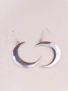 复古哥特风格时尚新月耳环，适合户外佩戴 - 銀色 - 查看 5