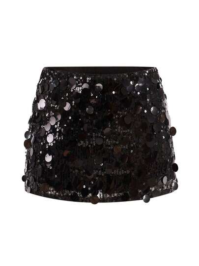 Minifalda con lentejuelas y shorts con forro interior para mujer EARO, adecuada para citas, compras, estilo, banquetes, fiestas, con un ambiente elegante, apropiada para Halloween, Navidad, otoño/invierno