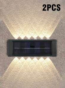 太阳能户外庭院灯、家用壁灯、墙壁装饰、上照灯和下照灯氛围壁灯、4/6/8/10/12/16 LED 凸壁灯，内置电池