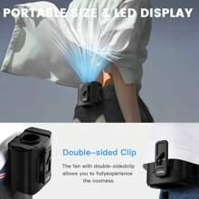 coldSky Ventilador portátil de cintura recargable de 10000mAh con clip, ventilador personal recargable para cintura/cuello con luz, 5 velocidades y flujo de aire fuerte para enfriar al aire libre, obras, campamento y viajes