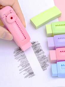 Retractable Push Erasers For Students, Clean, No Residual, Flexible.Suitable For Study, Painting, Office Work. Small And Exquisite, Easy To Carry Back To School, For Middle School Office College Adult Girl And Boy Back To School(Multiple Colors Available),Back To School,School Supplies,School Supplies