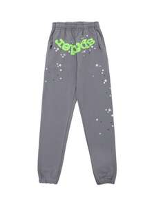 Men's Hip Hop Letter Printed Harajuku Retro Hoodie Long Sleeve Pants Set Joint Set For Men And Women 2PC - Grey Pants - View 2