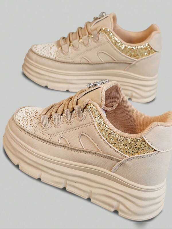 High-Top White Sneakers Women 2025 New Autumn Bestseller Thick Sole Platform Chunky Sneakers, Casual Versatile Leather Sports Running Shoes