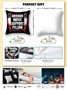 1 Stück/2 Stück Weihnachts-/Halloween-Dekoration, energiegeladener Cottage-Stil Horror-Film Kissenbezug - Weicher Plüsch einseitig Muster, Reißverschluss Polyester Kissenbezug, nur Handwäsche, dekorativ für Sofa, Wohnzimmer, Schlafzimmer und verschiedene Raumtypen - Mehrere Größen verfügbar (Kissenfüllung nicht enthalten)