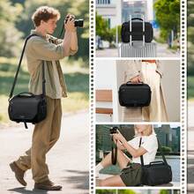 NEWHEY Everyday Photographer's Sling Bag: Waterproof Compact Crossbody Case For DSLR & Mirrorless Cameras, Features Tripod Holder & Rain Cover For Full Protection On-The-Go - màu đen - Xem 7
