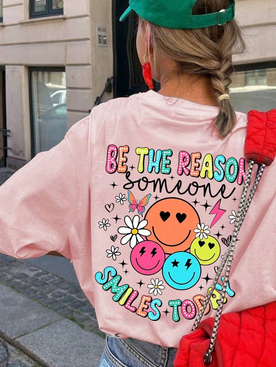 Tween Girls' Printed Short Sleeve T-Shirt, Student/Young Children's Clothing, Summer Top For Girls Preparing To Play