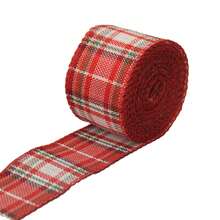 Plaid Wired Edge Ribbon UK Christmas Halloween Buffalo Plaid Tweed Roll DIY Embroidery For Party Gift Wrap Holiday Dress Up Decoration Home Decor Halloween Decor Fall Decor Room Decor Autumn Decor