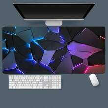 1pc Polygon Pattern Mouse Pad, Computer Desk Long Mouse Mat, Notebook Square Mouse Pad, Office Anti-Slip Gaming Mouse Pad - Multicolor - View 6
